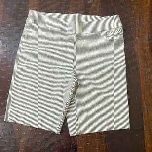 Anne Klein Black and White Striped Women's Bermudas